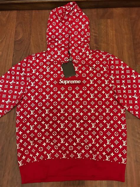 hoodie lv x supreme|supreme hoodie x louis vuitton.